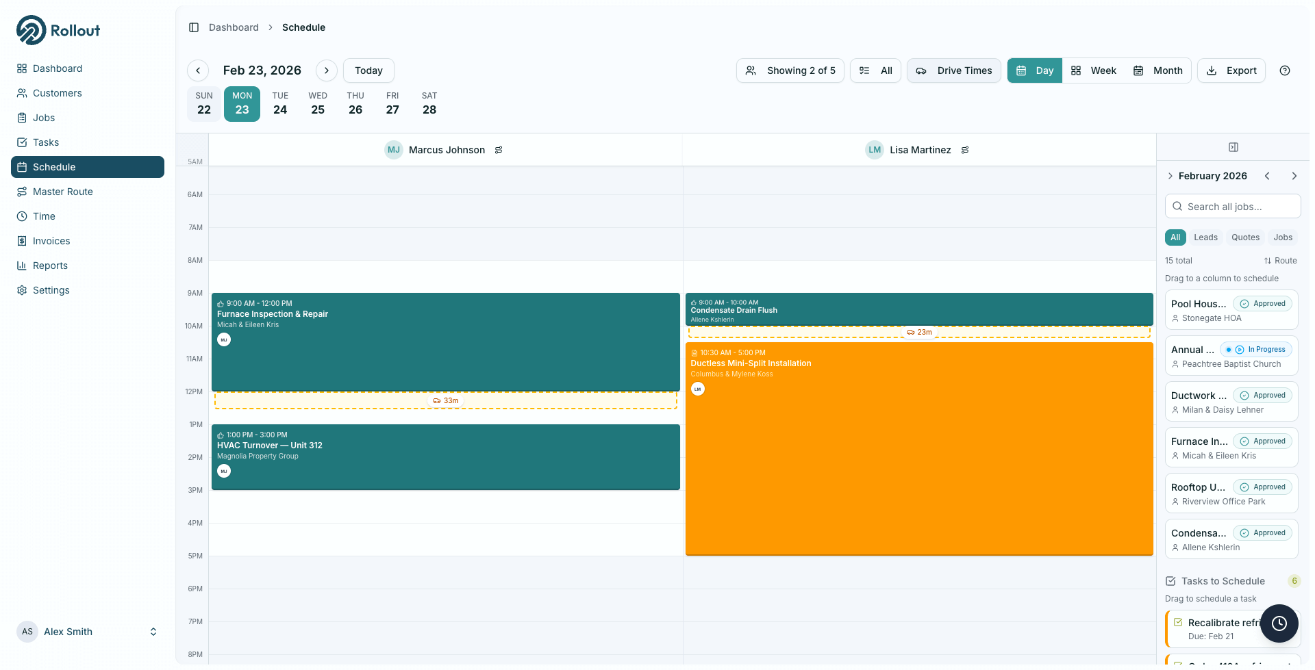 Schedule jobs in seconds, not minutes